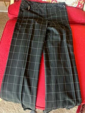 Trina Turk Black Windowpane Dress Pants